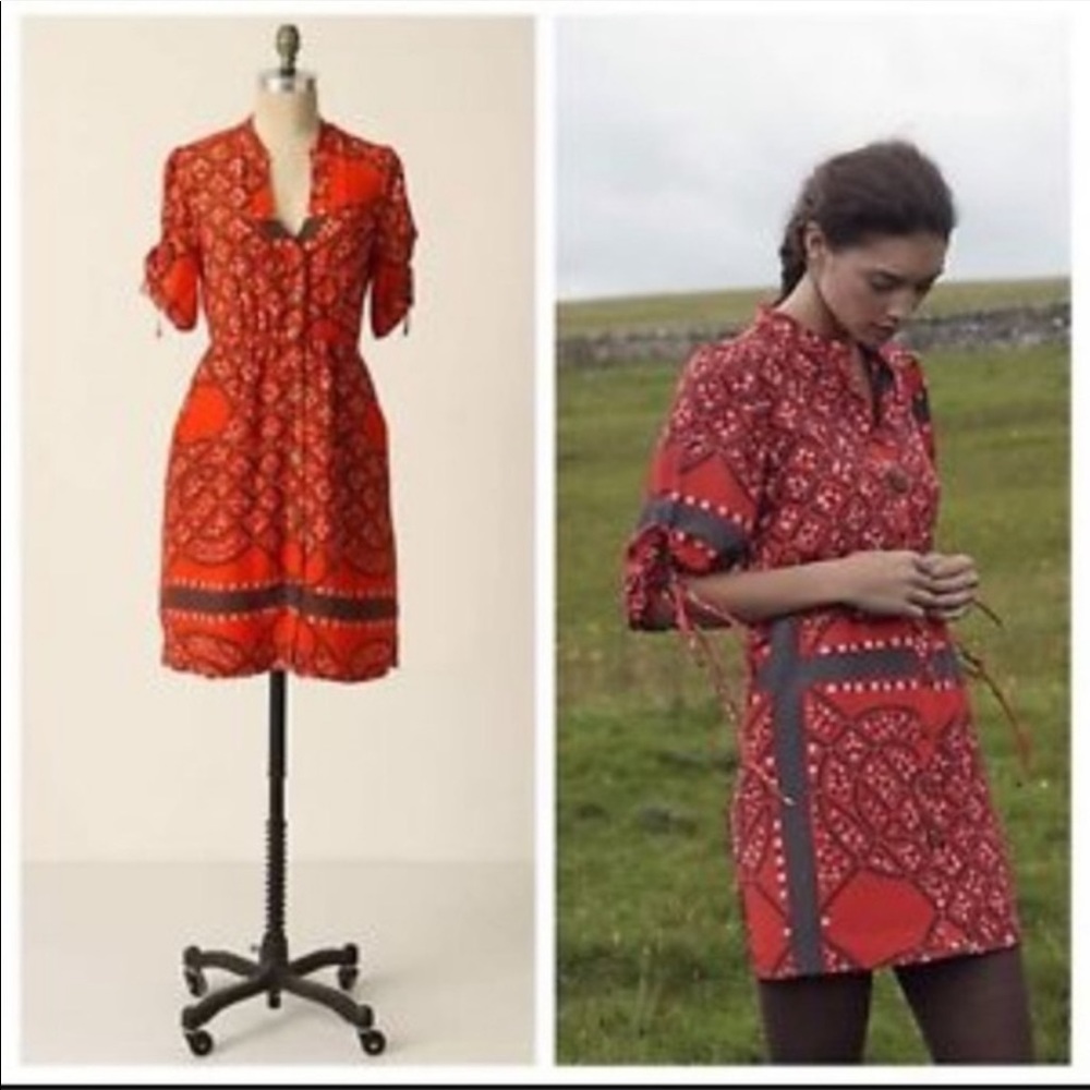 BRAND NEW WOT Moulinette Soeurs Red/Gray Dress